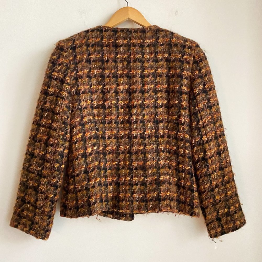 Vintage Leighton Barrett Madison wool Tweed Textured Cropped Blazer S - Picture 4 of 5